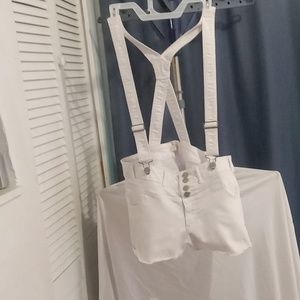 White shorts overalls